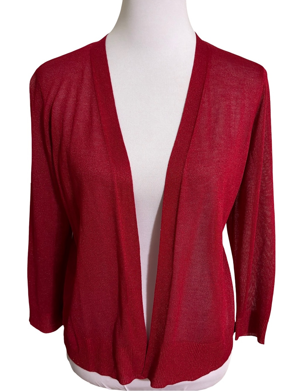 Cato Red Open Front Cardigan Sweater